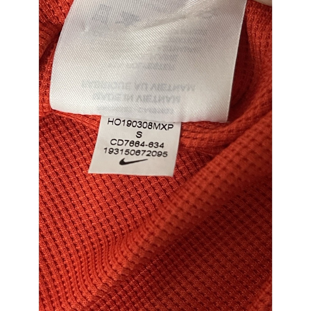 Vintage Nike Pullover Womens Small Orange Thermal 1/4 Zip ACG Wool Blend - Picture 5 of 9